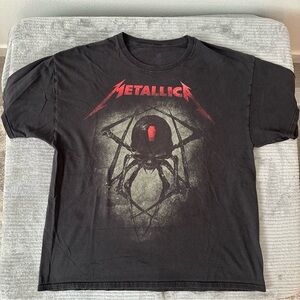 Y2K 90s Metallica Spider Death Black T-Shirt Sz XL